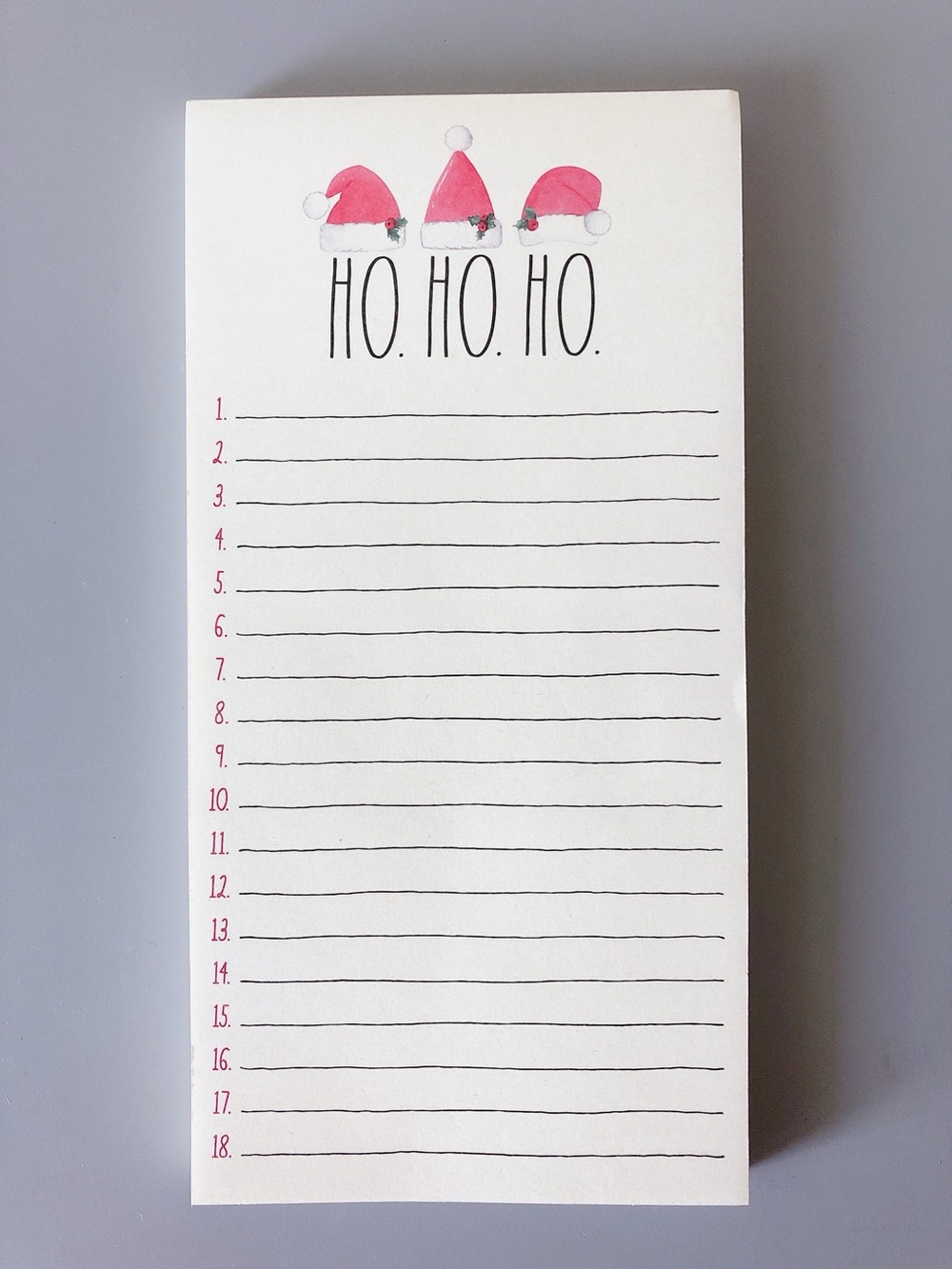 5/$20 HO. HO. HO. Holiday Santa Hat Notepad Christmas decor holiday